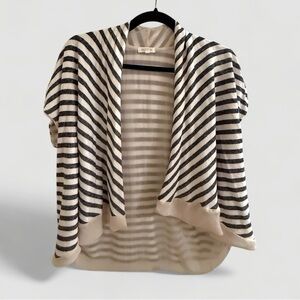 Weston Navy and Cream Striped Open Cardigan Size Small